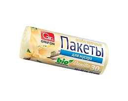 Мешки для мусора 30 л, ароматизированные, Ваниль, бежевые, в рулоне 20 шт., ПНД, 9 мкм, 560х530 мм, GRIFON Aroma, 101-020 V в Набережных Челнах