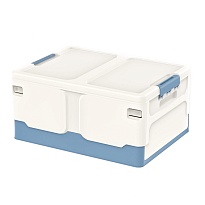 Ящик пластиковый складной белый, дно синее, 480х360х240 мм в Набережных Челнах