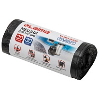 Мешки для мусора 20 л, черные, в рулоне 30 шт., ПНД, 8 мкм, 500х450 мм, LAIMA, 601376 в Набережных Челнах