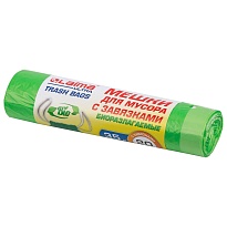 Мешки для мусора 35 л, биоразлагаемые с завязками, зеленые, в рулоне 20 шт., ПНД, 14 мкм, 600х500 мм, LAIMA ULTRA, 607688 в Набережных Челнах Мешки для мусора 35 л, биоразлагаемые с завязками, зеленые, в рулоне 20 шт., ПНД, 14 мкм, 600х500 мм, LAIMA ULTRA, 607688 в Набережных Челнах