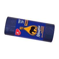 Мешки для мусора 160 л, синие, рулон 10 шт., ПВД, 35 мкм, 1100х900 мм, Уфа Пак, МВ1755 (МВ 160-10ср) в Набережных Челнах