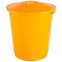 Мусорный бак с крышкой 70 л желтый 70 желтый в Набережных Челнах