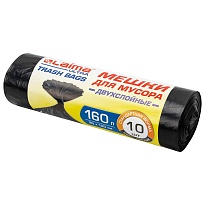 Мешки для мусора 160 л, черные, в рулоне 10 шт., ПВД, 30 мкм, 1200х900 мм, LAIMA ULTRA, 607694 в Набережных Челнах