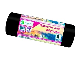 Мешки для мусора 30 л, черные, в рулоне 20 шт., ПНД, 7 мкм, 600х500 мм, MIRPACK Classik, 302040 в Набережных Челнах