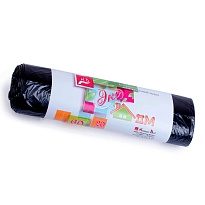 Мешки для мусора 60 л, черные, в рулоне 20 шт., ПНД, 7 мкм, 700х600 мм, Концепция Быта ЭкоДом, 601349 в Набережных Челнах