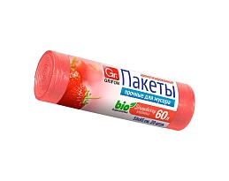 Мешки для мусора 60 л, ароматизированные, Клубника, красные, в рулоне 20 шт., ПНД, 9 мкм, 650х550 мм, GRIFON Aroma, 101-023 K в Набережных Челнах