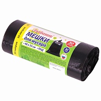 Мешки для мусора 30 л, черные, в рулоне 30 шт., ПНД, 7 мкм, 550х480 мм, Любаша, 608089 в Набережных Челнах