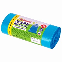Мешки для мусора 35 л, синие, в рулоне 30 шт., ПНД, 10 мкм, 600х500 мм, Любаша, 608091 в Набережных Челнах