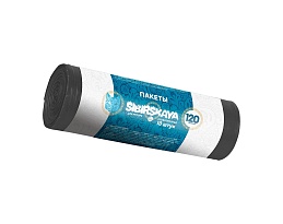 Мешки для мусора 120 л, черные, в рулоне 10 шт., ПНД, 14 мкм, 1100х700 мм, SIBIRSKAYA, 101-008 S в Набережных Челнах