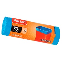 Мешки для мусора 80 л, синие, в рулоне 20 шт., ПНД, 12 мкм, 900х700 мм, PACLAN Classic, 606335 в Набережных Челнах
