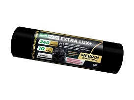 Мешки для мусора 240 л, черные, в рулоне 10 шт., ПВД 60 мкм, 1300х930 мм, EXTRA LUX+, 24010115 в Набережных Челнах